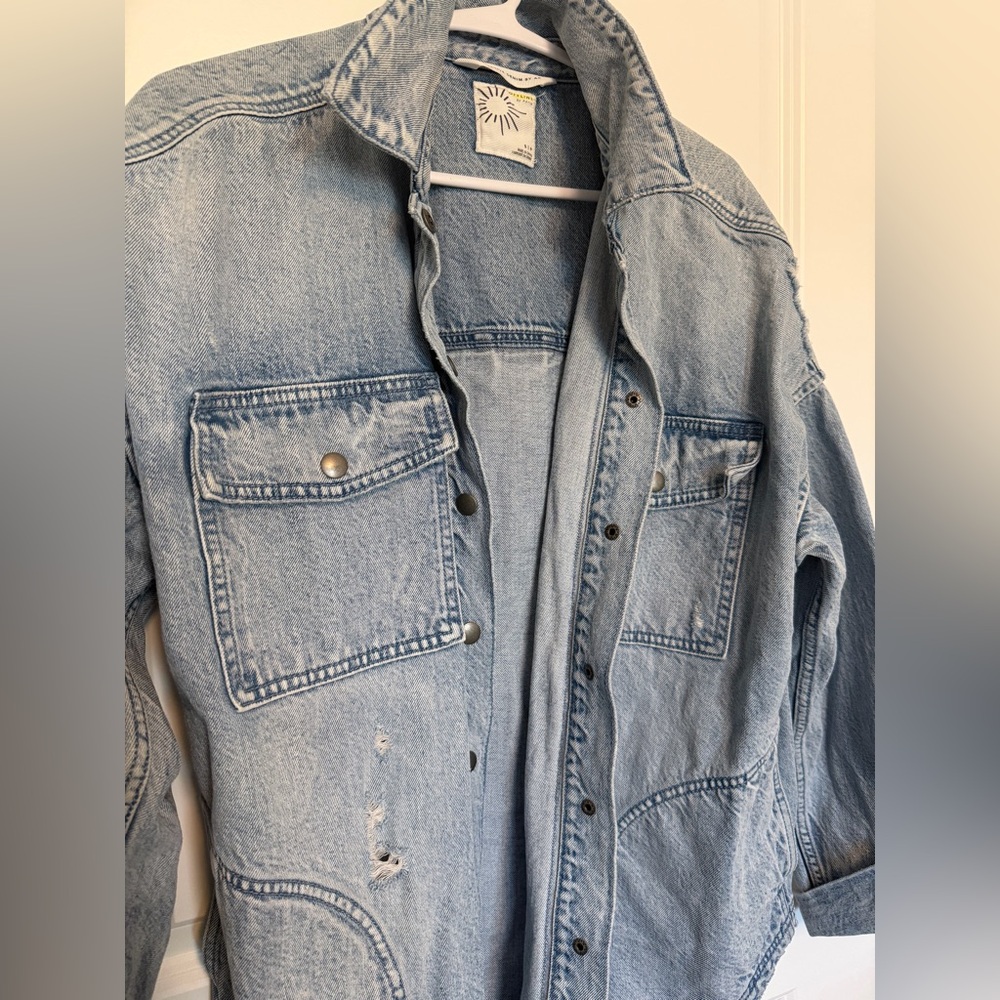 Offline by Aerie Distressed Oversized Denim Jacket - Picture 3 of 3
